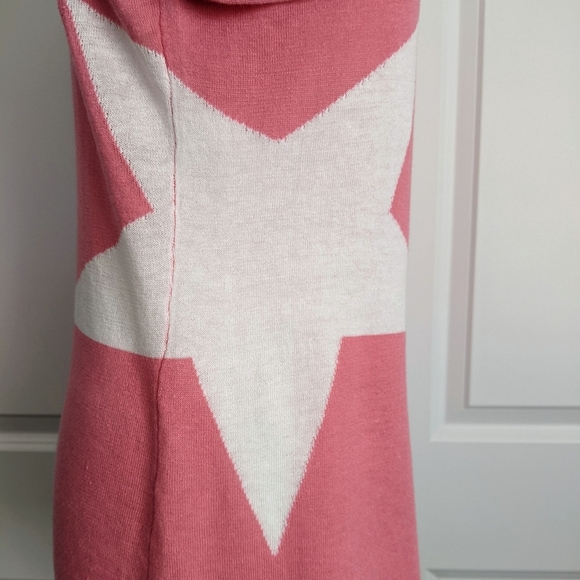 Unwine Sweater Linen Cotton Knit Lightweight Woven Star Salmon White S NWT - Picture 6 of 15